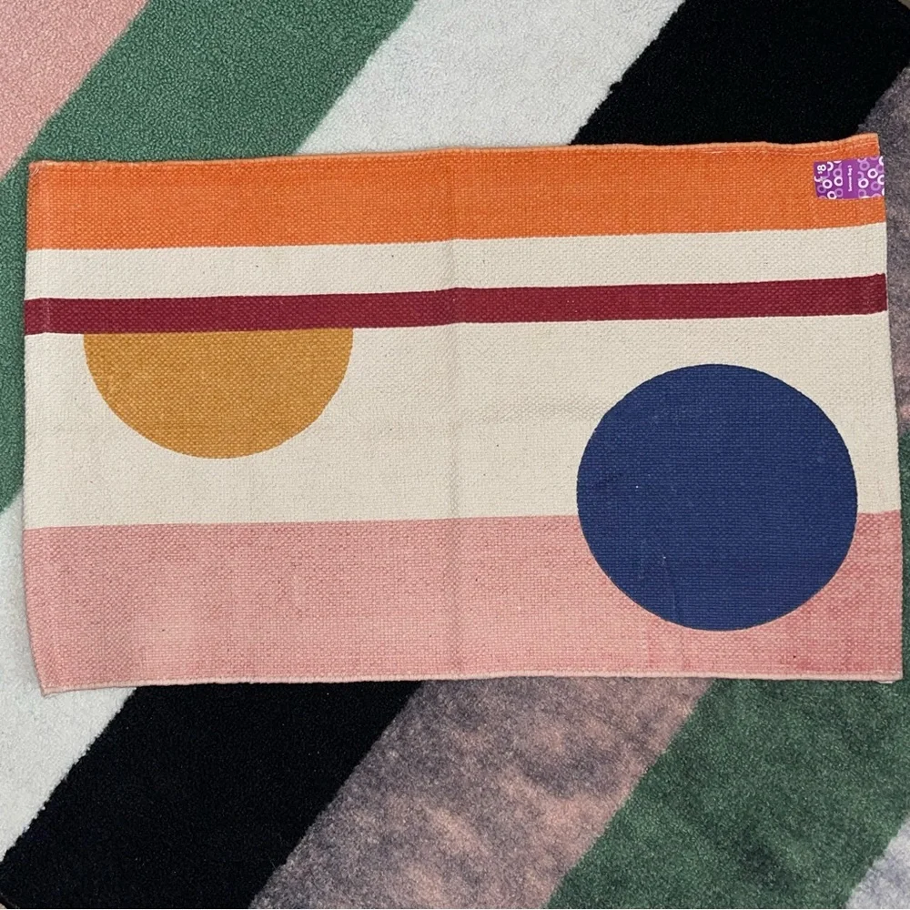 🟠 PopShelf Color Block Geometric Summer Floor Rug